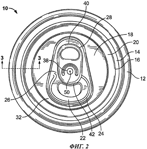 Торцевая крышка банки, снабженная усилением (патент 2437811)