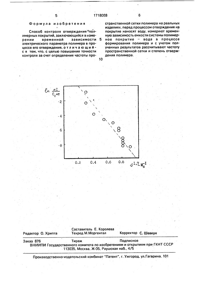 Способ контроля отверждения полимерных покрытий (патент 1718088)