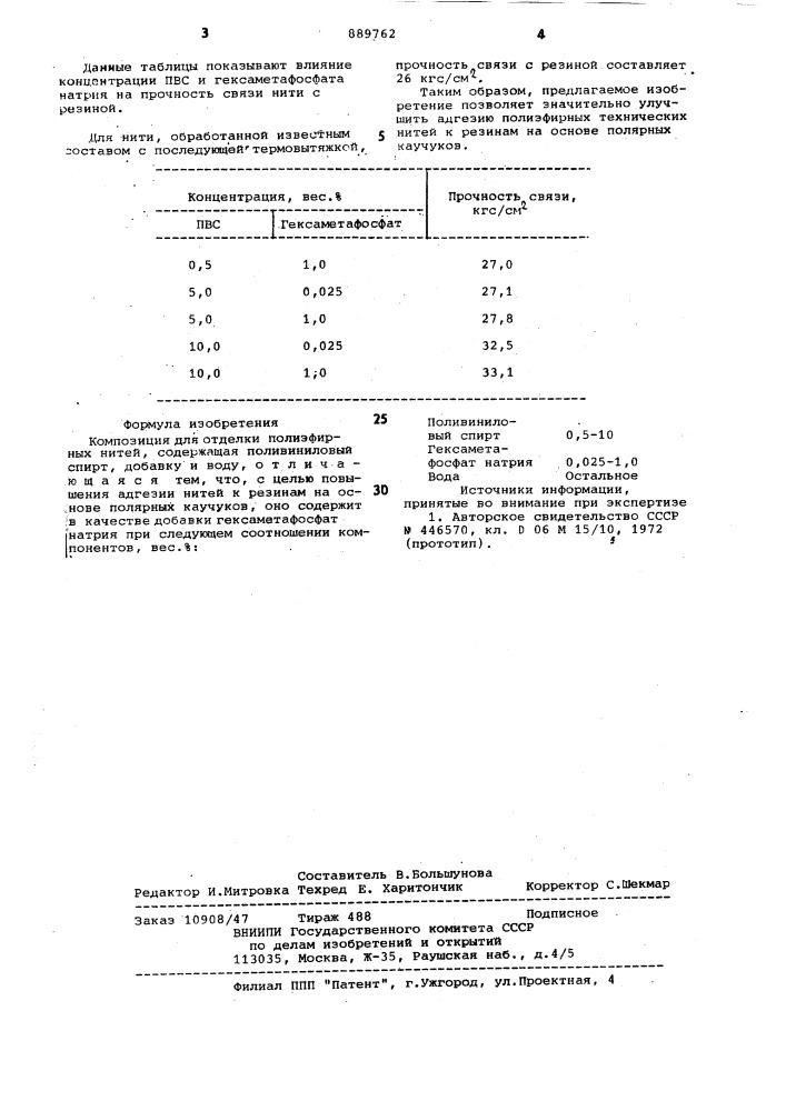 Композиция для отделки полиэфирных нитей (патент 889762)