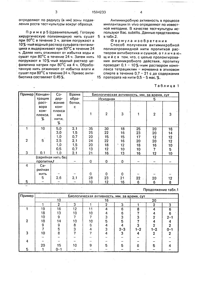 Способ получения антимикробной поликапроамидной нити (патент 1594233)