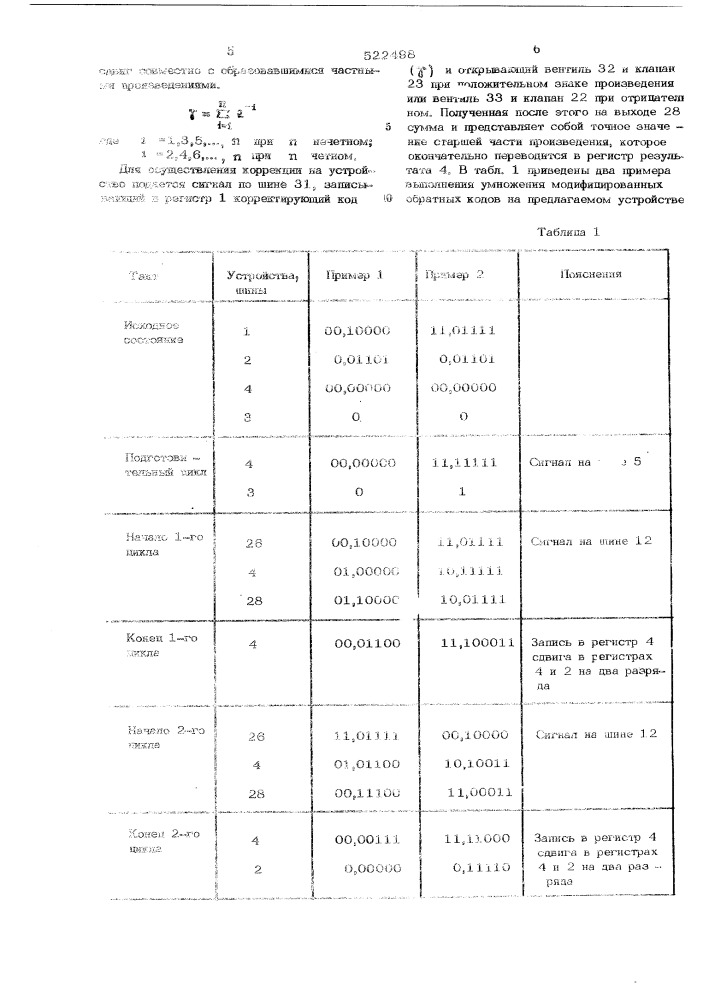 Устройство для ускоренного умножения двоичных чисел, представленных в обратном коде (патент 522498)