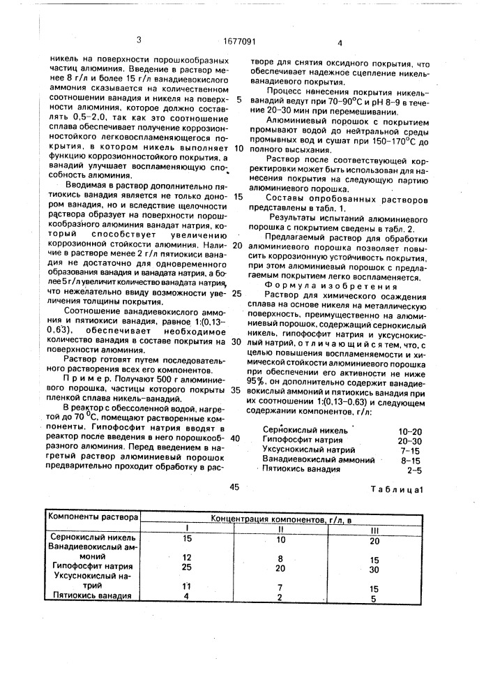 Раствор для химического осаждения сплава на основе никеля на металлическую поверхность (патент 1677091)