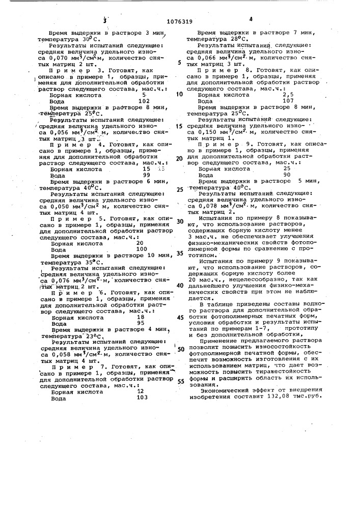 Композиция для обработки фотополимерных печатных форм (патент 1076319)