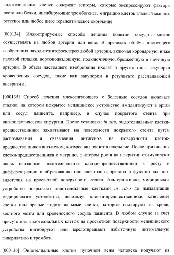 Захват эндотелиальных клеток-предшественников элюирующим лекарственные средства имплантируемым медицинским устройством (патент 2400256)
