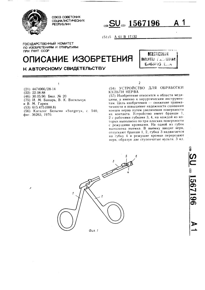 Устройство для обработки культи нерва (патент 1567196)