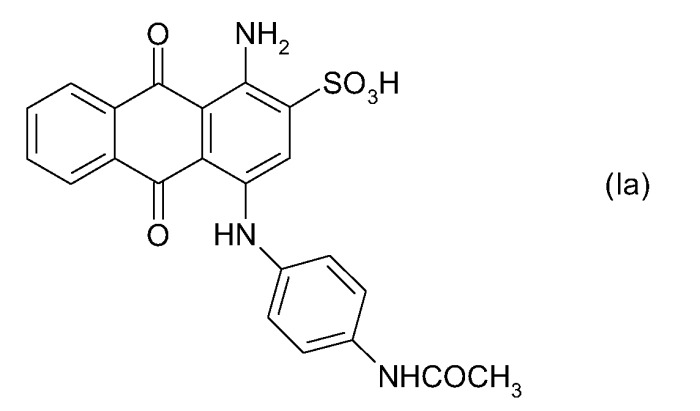Кислотная окрашивающая композиция с антрахиноновыми красителями (патент 2408632)