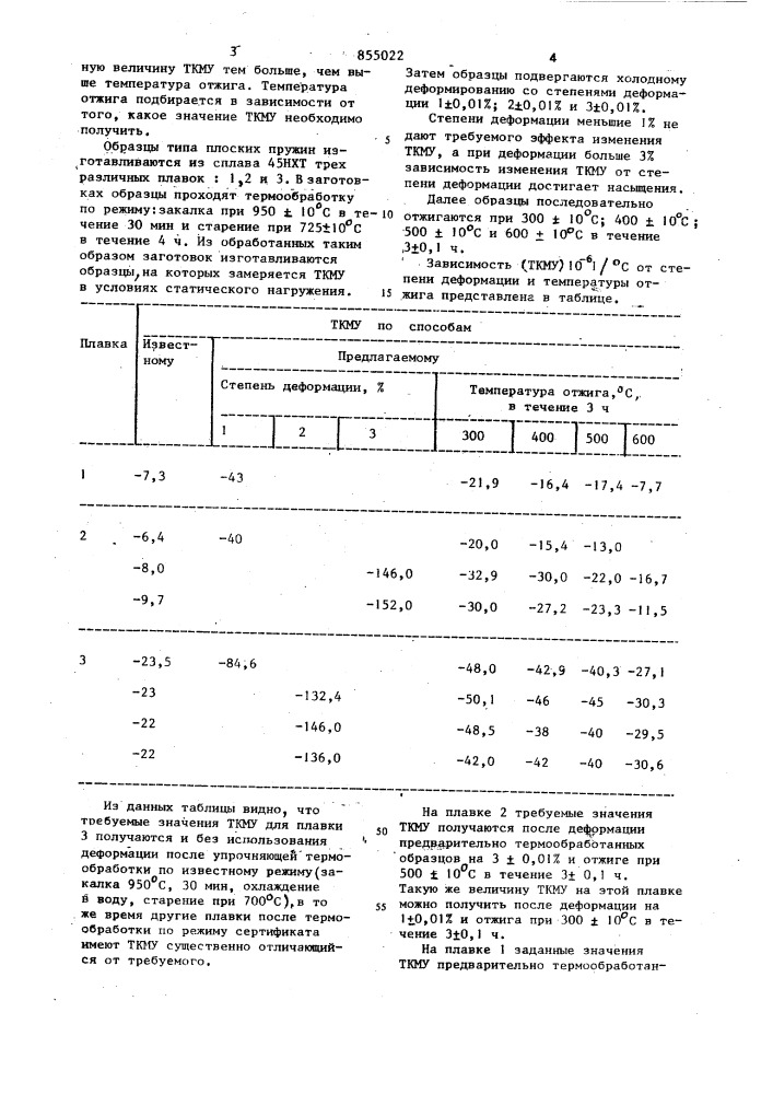 Способ термообработки элинварных сплавов (патент 855022)