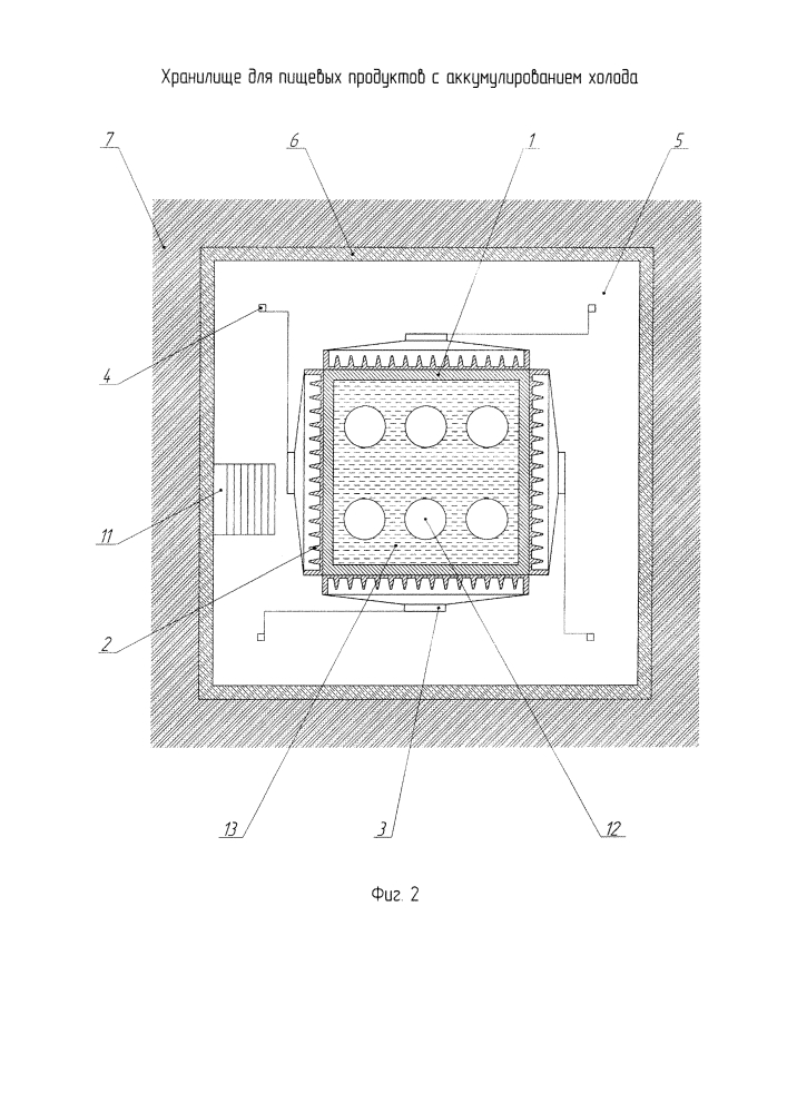 Хранилище для пищевых продуктов с аккумулированием холода (патент 2627570)