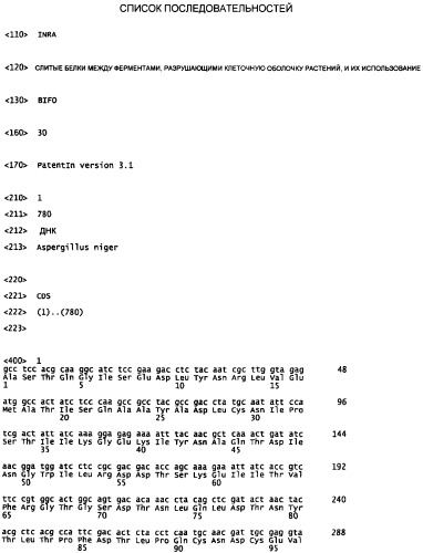 Слитые белки, включающие ферменты, разрушающие клеточную оболочку растений, и их применения (патент 2433140)