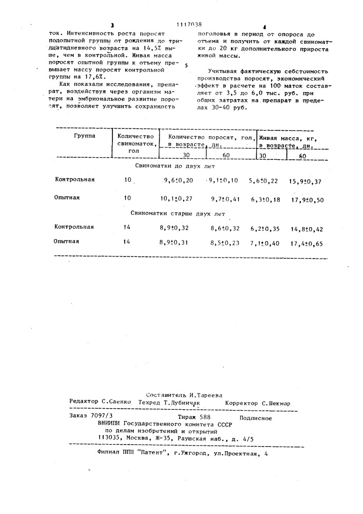 Способ кормления свиноматок (патент 1117038)