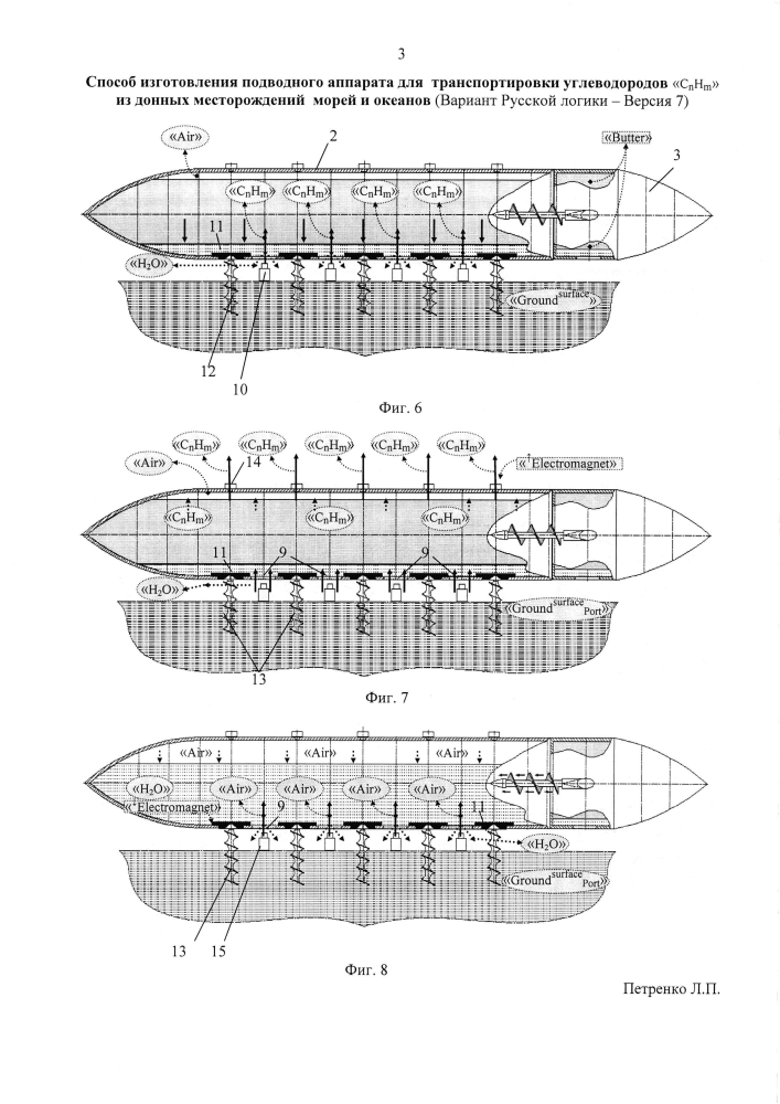 Способ изготовления подводного аппарата для транспортировки углеводородов "cnhm" из донных месторождений морей и океанов (вариант русской логики - версия 7) (патент 2600261)
