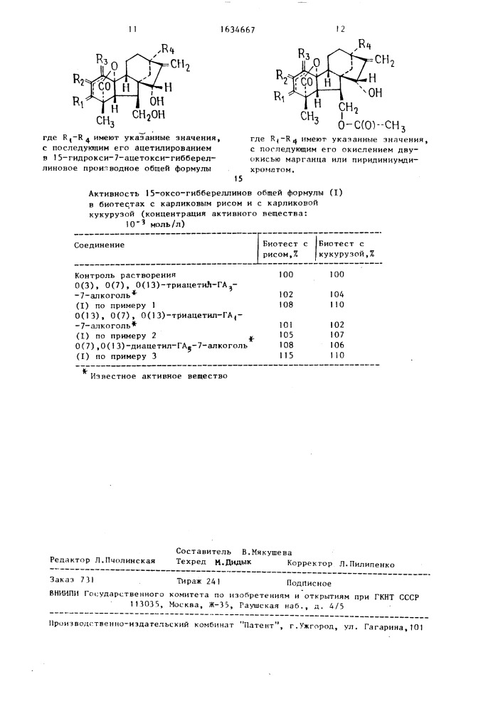 Способ получения 15-оксо-гиббереллинов (патент 1634667)