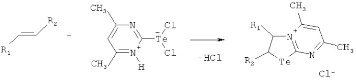 Способ получения хлоридов 2,3-дигидро [1,3] теллуразоло [3,2-α] пиримидиния (патент 2529196)