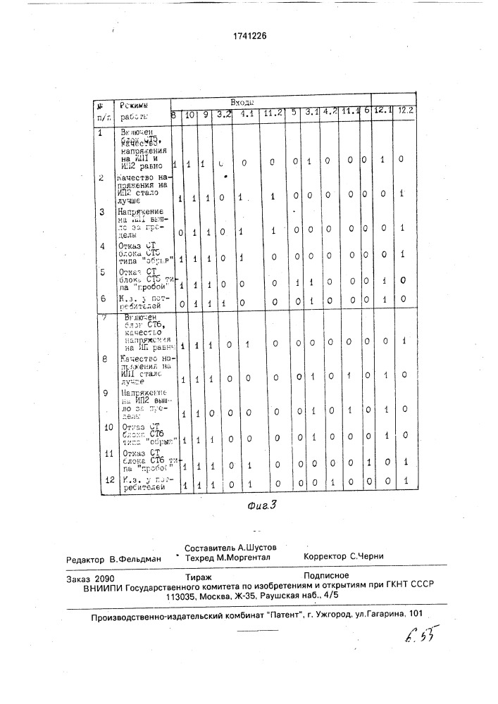 Быстродействующее устройство автоматического переключения источников питания (патент 1741226)