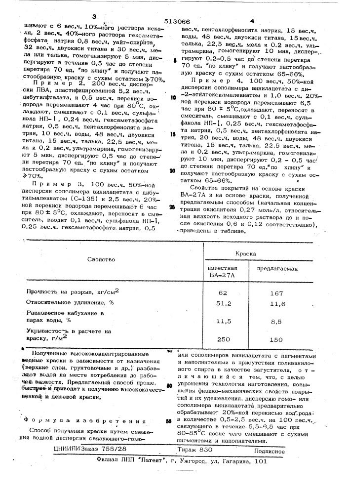 Способ получения краски (патент 513066)