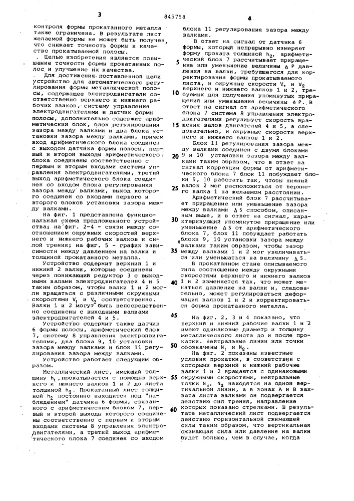 Устройство для автоматического регулирова-ния формы металлической полосы (патент 845758)