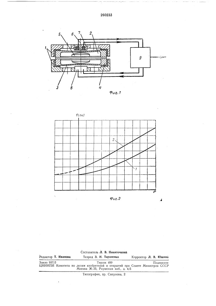 Датчик давления с частотным выходом (патент 260233)