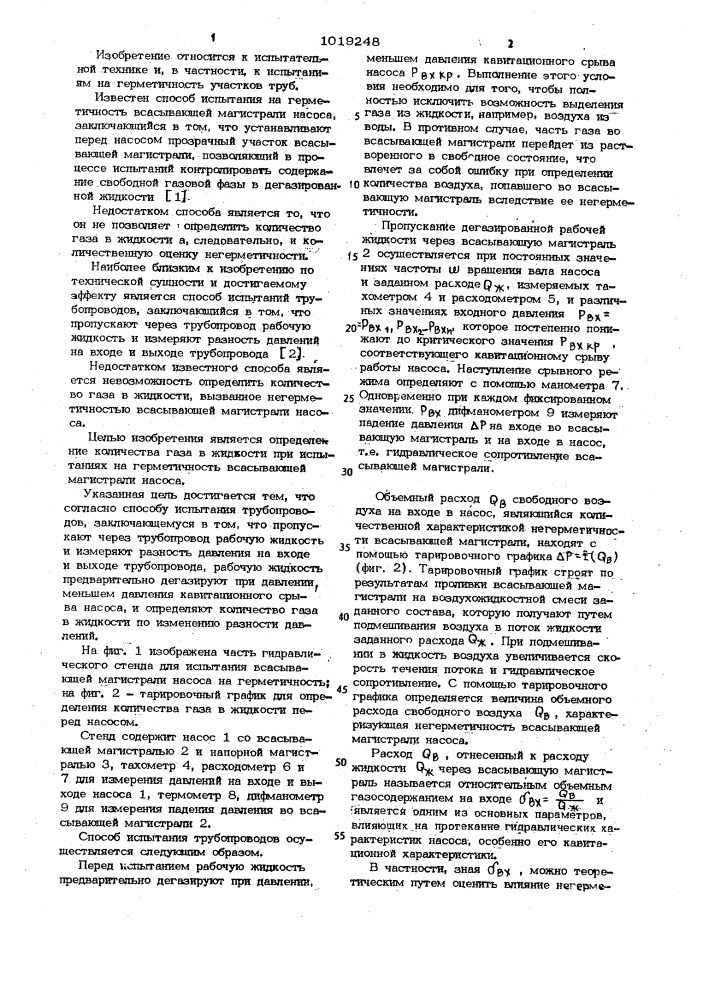 Способ испытания трубопроводов (патент 1019248)