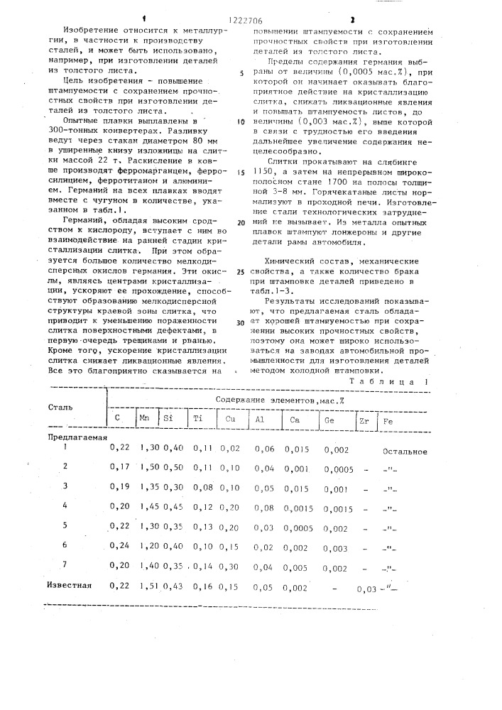 Сталь (патент 1222706)