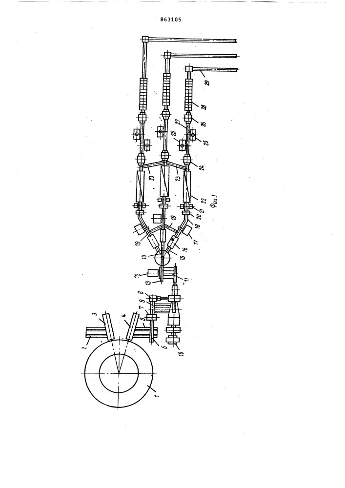 Поточная линия для производства кольцевых изделий (патент 863105)