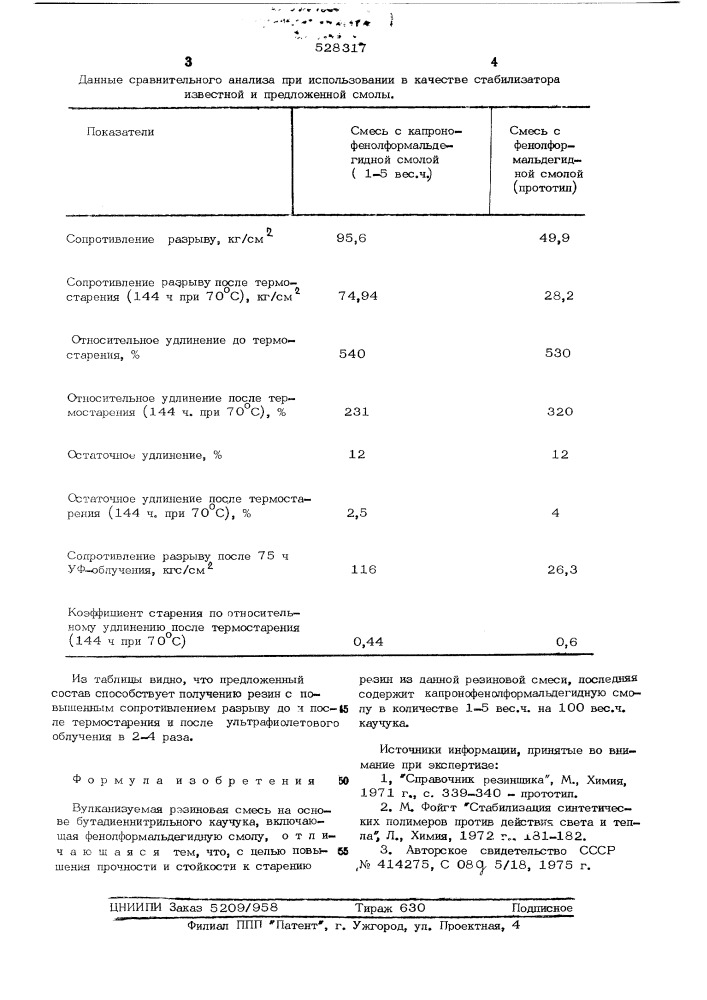 Вулканизуемая резиновая смесь на основе бутадиеннитрильного каучука (патент 528317)