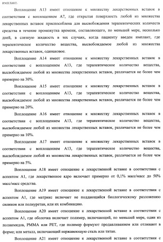 Лекарственные ядра для замедленного высвобождения терапевтических средств (патент 2478366)
