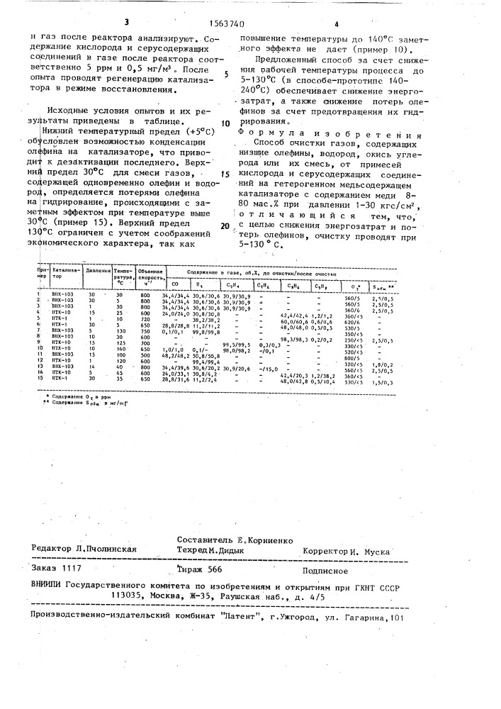 Способ очистки газов (патент 1563740)