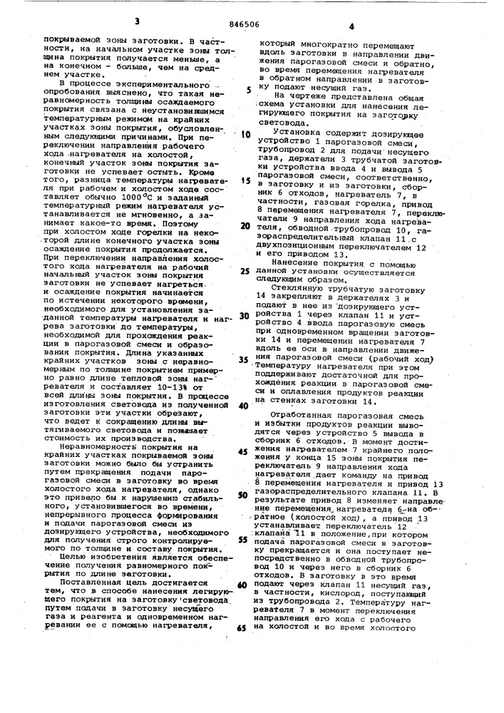 Способ нанесения легирующегопокрытия ha заготовку световода (патент 846506)