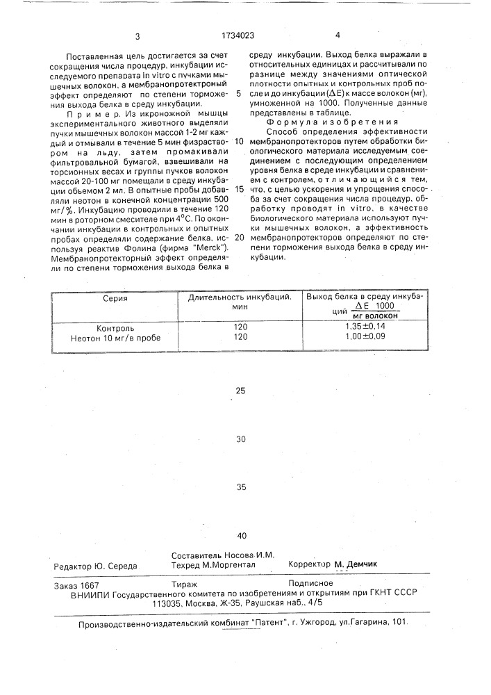 Способ определения эффективности мембранопротекторов (патент 1734023)