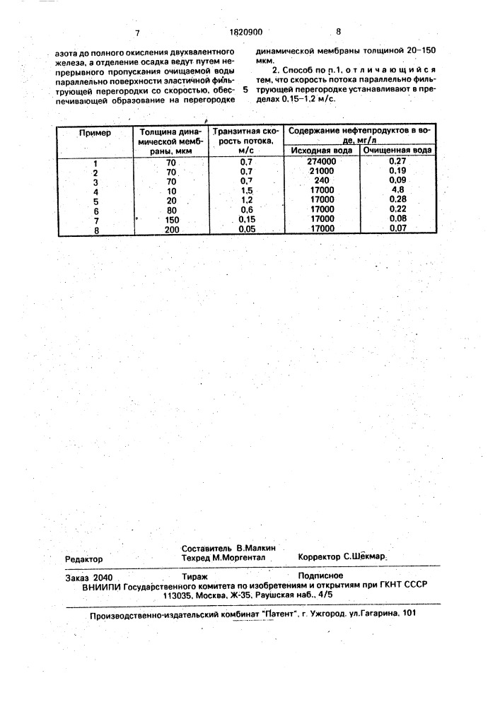 Способ очистки воды от нефтепродуктов (патент 1820900)