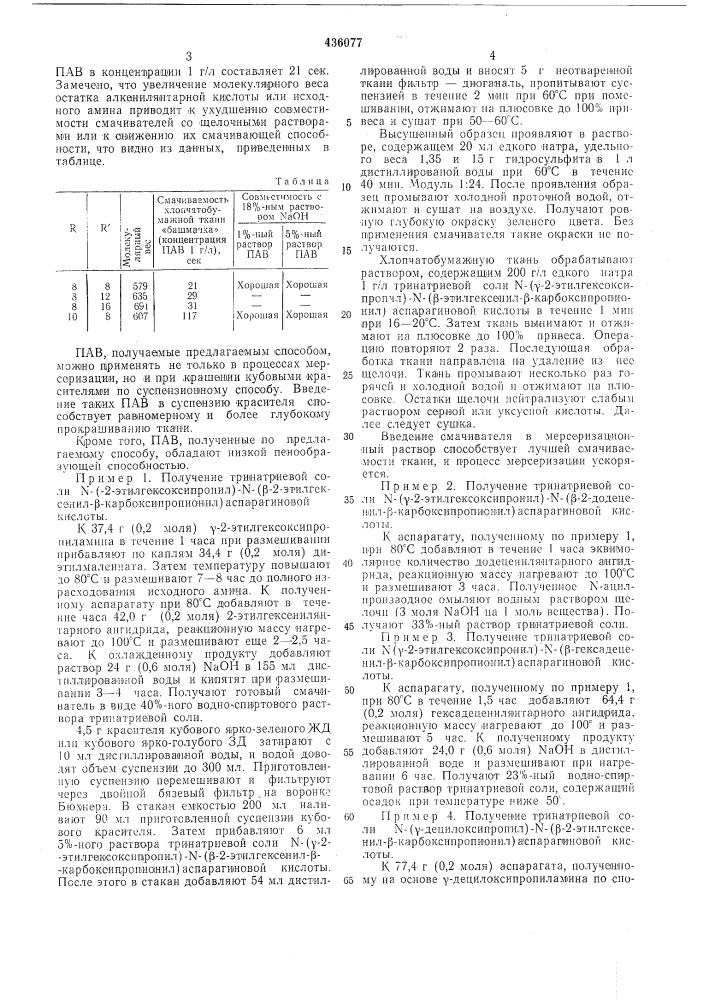 Способ получения поверхностно-активноговещества (патент 436077)