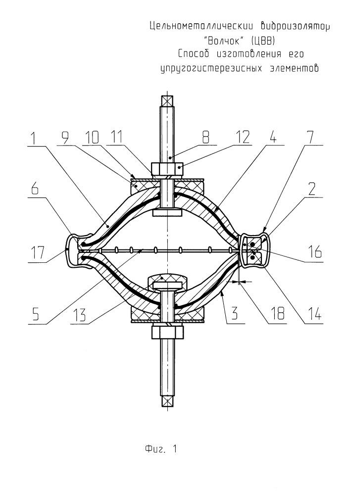 Цельнометаллический виброизолятор "волчок", способ изготовления его упругогистерезисных элементов (патент 2653927)