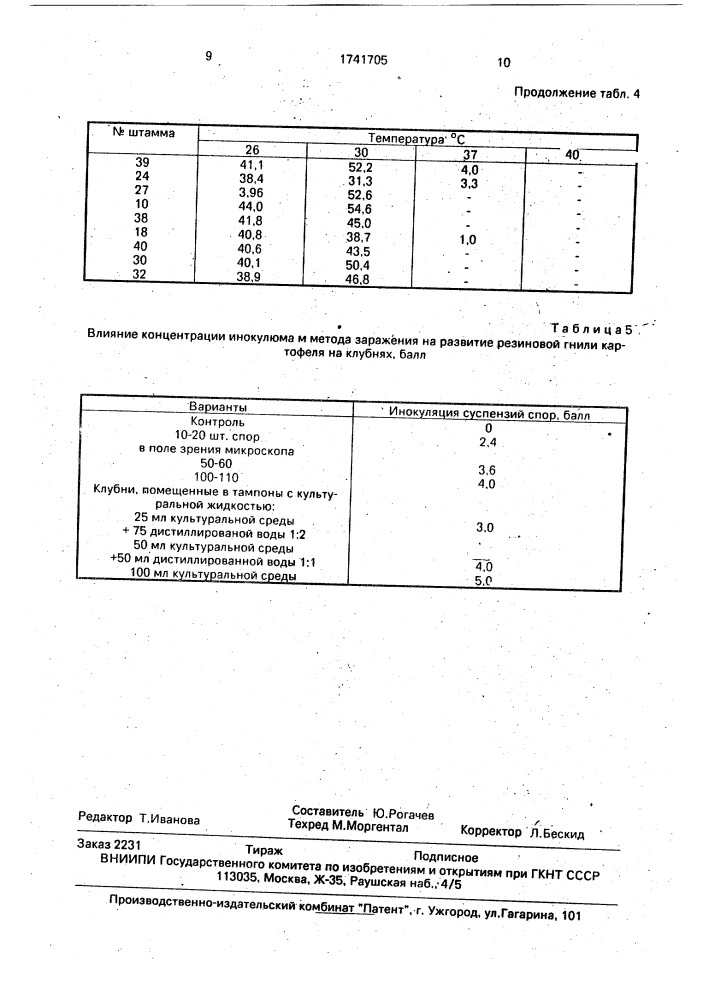 Способ определения устойчивости картофеля к резиновой гнили (патент 1741705)