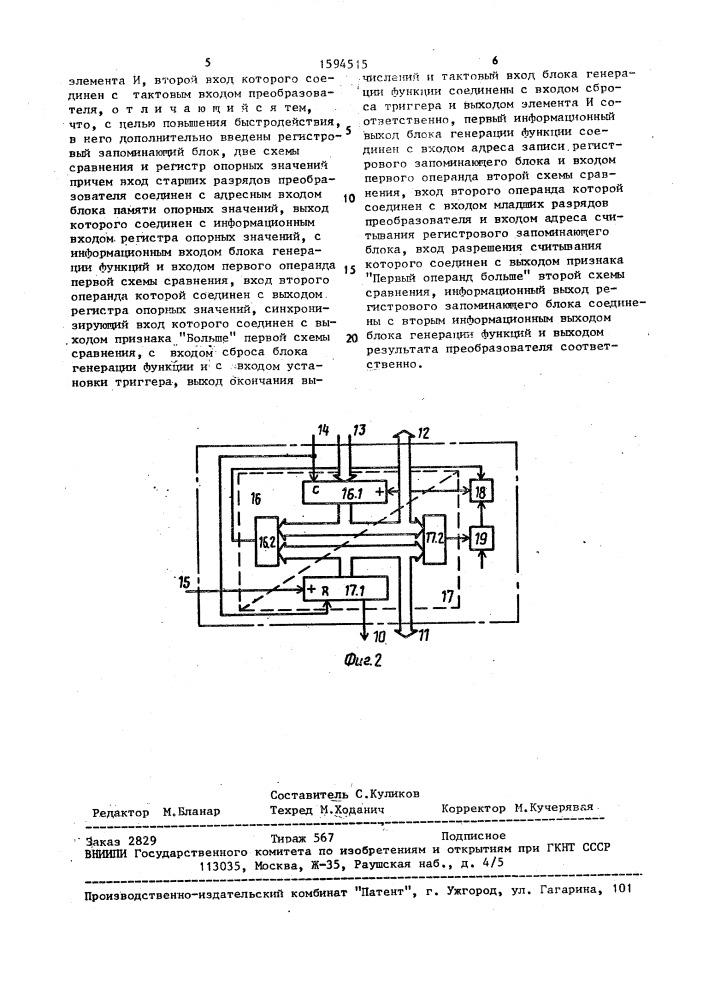 Цифровой функциональный преобразователь (патент 1594515)