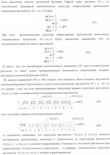 Функциональная структура корректировки аргументов промежуточной суммы &#177;[s&#39;&#39;i] параллельного сумматора в позиционно-знаковых кодах f(+/-) (патент 2362204)