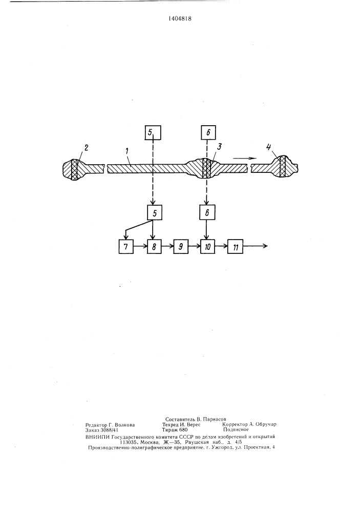 Способ определения координаты сварного шва полосовых материалов (патент 1404818)