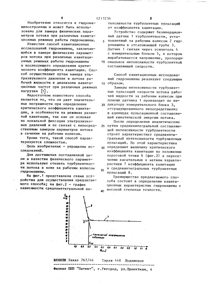 Способ кавитационных исследований гидромашины (патент 1213236)