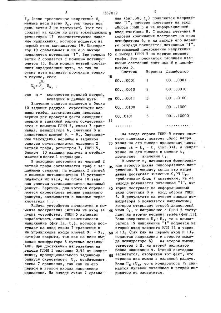 Устройство для определения параметров графа (патент 1367019)