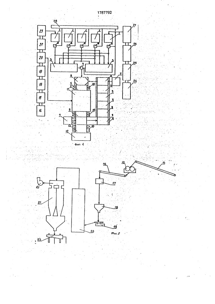 Технологическая линия для изготовления теплоизоляционных материалов (патент 1787792)