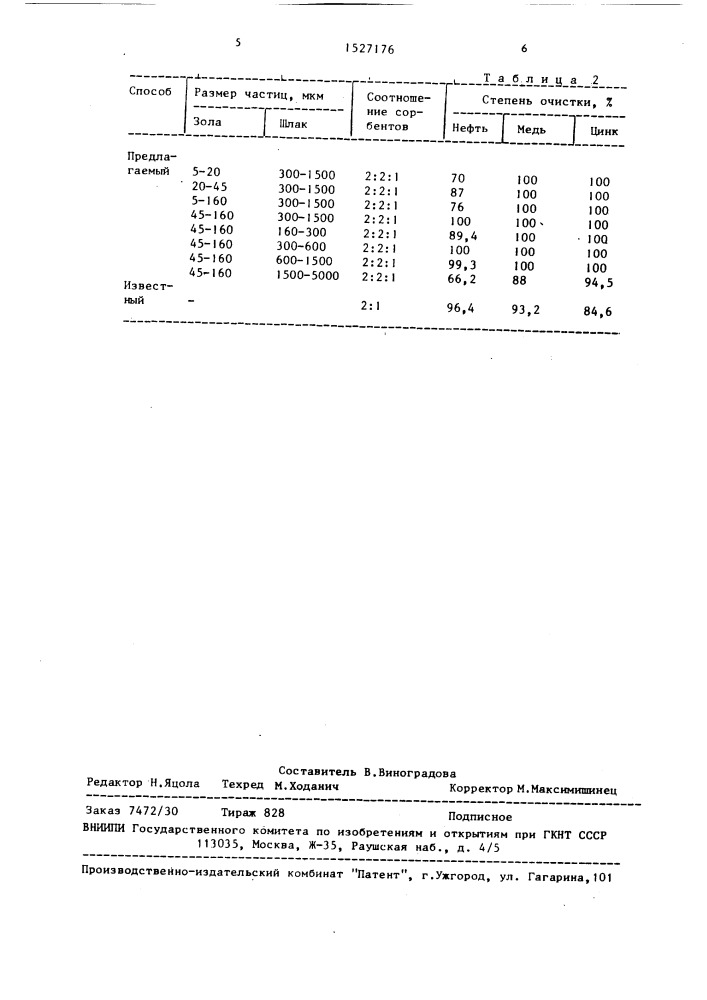 Способ очистки сточных вод от примесей (патент 1527176)