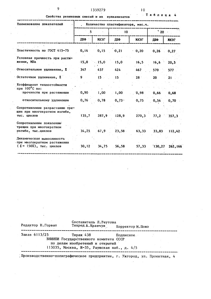 Резиновая смесь (патент 1359279)