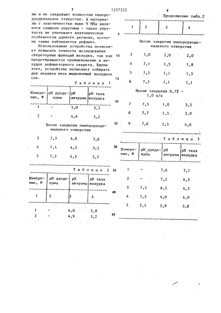 Устройство для определения секреторной функции желудка (патент 1237222)