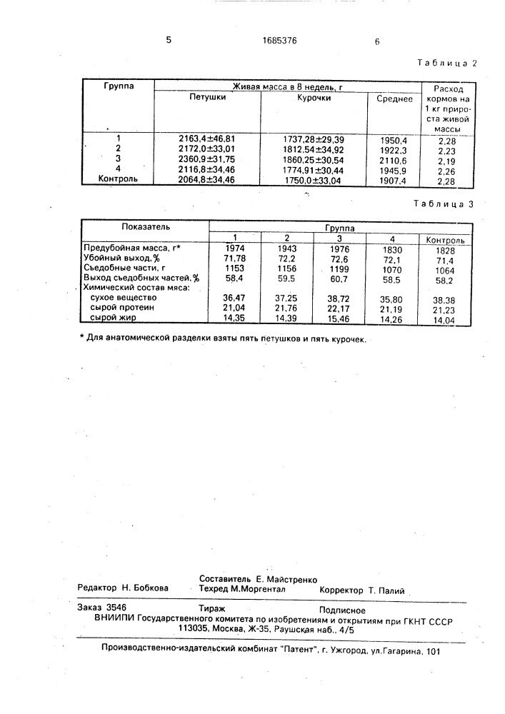 Способ кормления цыплят-бройлеров (патент 1685376)