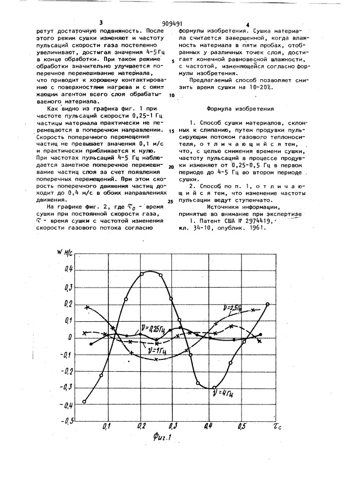 Способ сушки материалов,склонных к слипанию (патент 909491)