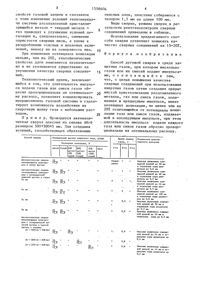 Способ дуговой сварки в среде защитных газов (патент 1558604)