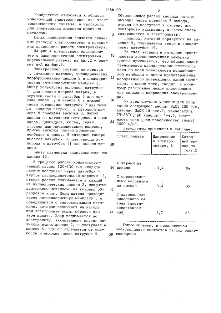 Монополярный электролизер (патент 1286109)