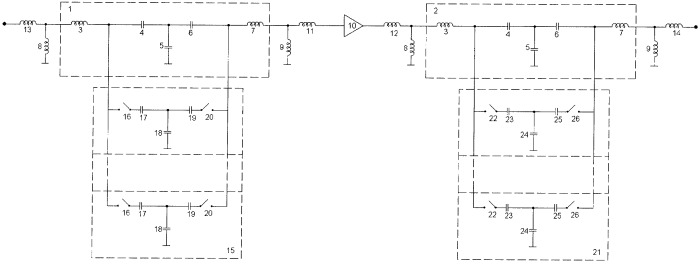 Высокоизбирательный полосовой перестраиваемый lc-фильтр (патент 2453985)