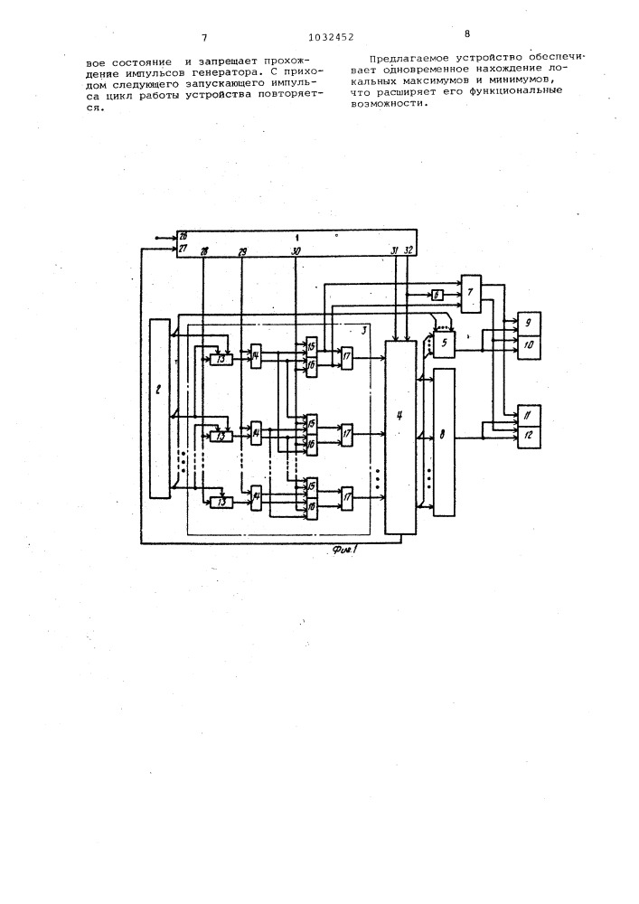 Устройство для определения локальных экстремумов (патент 1032452)