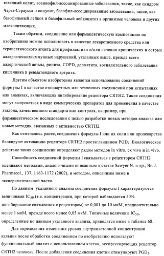 Производные 2-сульфанилбензимидазол-1-илуксусной кислоты в качестве антагонистов crth2 (патент 2409569)