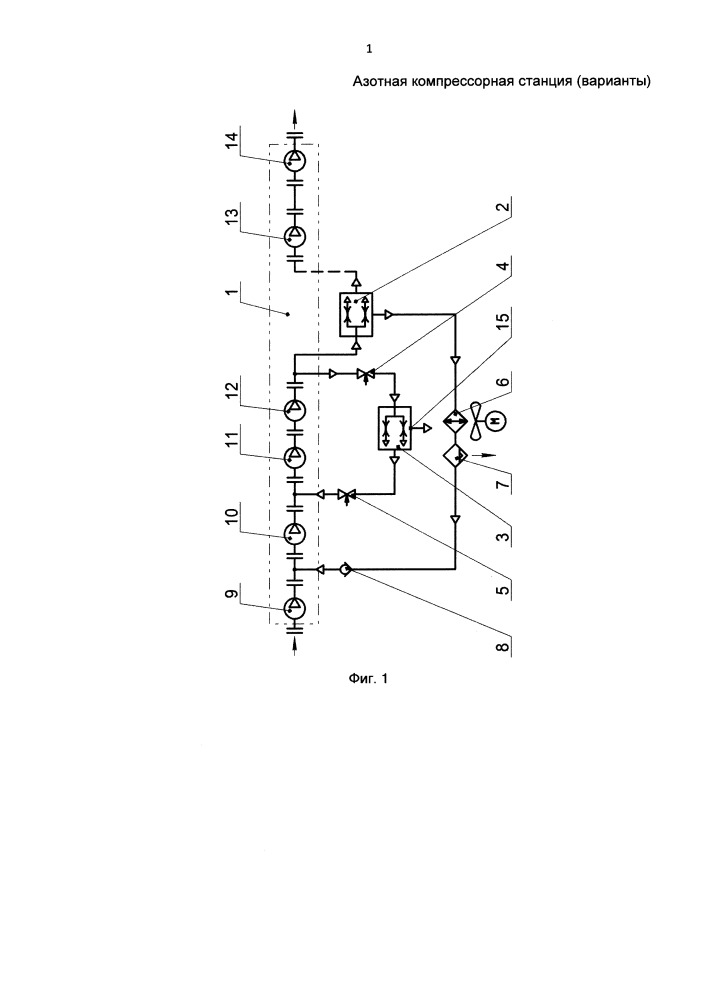 Азотная компрессорная станция (варианты) (патент 2659264)